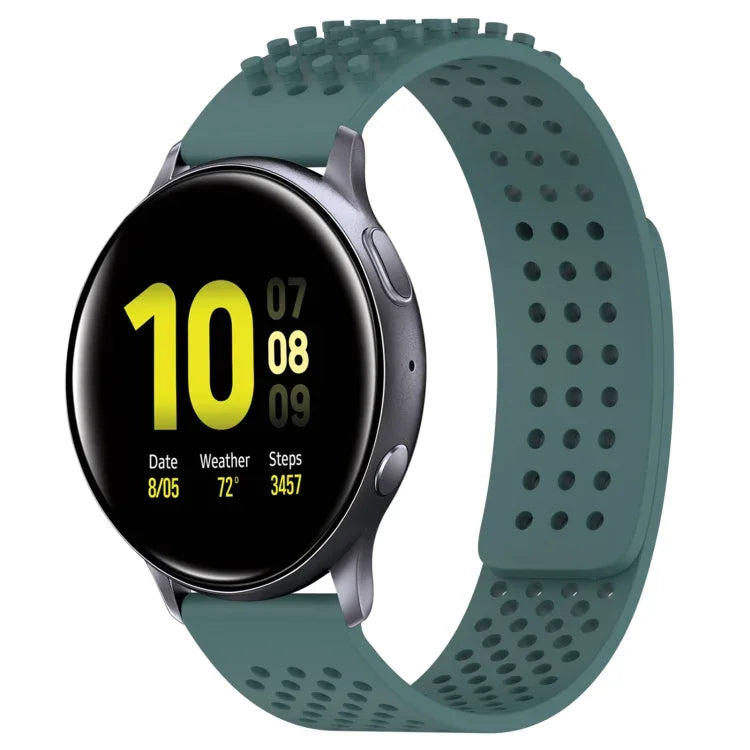 สายซิลิโคน 3D จุดระบายอากาศขนาด 20mm สำหรับ Samsung Galaxy Watch 4 Classic 42mm, สำหรับ Samsung Galaxy Watch Active 2 44mm, สำหรับ Samsung Galaxy Watch Active 2 40mm