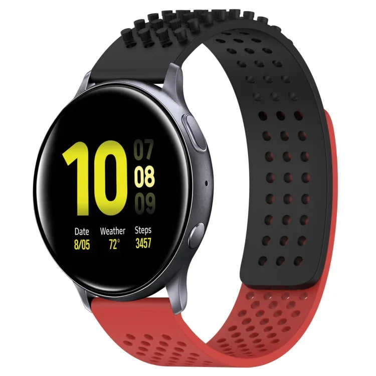 สายซิลิโคน 3D จุดระบายอากาศขนาด 20mm สำหรับ Samsung Galaxy Watch 4 Classic 42mm, สำหรับ Samsung Galaxy Watch Active 2 44mm, สำหรับ Samsung Galaxy Watch Active 2 40mm