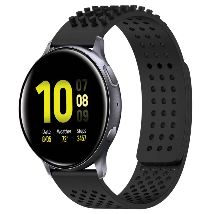 สายซิลิโคน 3D จุดระบายอากาศขนาด 20mm สำหรับ Samsung Galaxy Watch 4 Classic 42mm, สำหรับ Samsung Galaxy Watch Active 2 44mm, สำหรับ Samsung Galaxy Watch Active 2 40mm