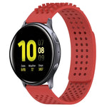 สายซิลิโคน 3D จุดระบายอากาศขนาด 20mm สำหรับ Samsung Galaxy Watch 4 Classic 42mm, สำหรับ Samsung Galaxy Watch Active 2 44mm, สำหรับ Samsung Galaxy Watch Active 2 40mm