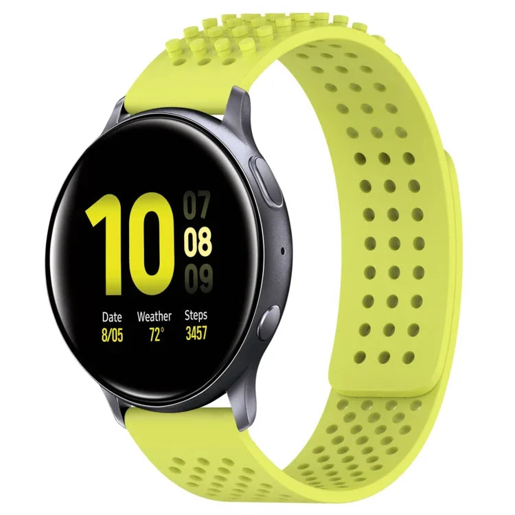 สายซิลิโคน 3D จุดระบายอากาศขนาด 20mm สำหรับ Samsung Galaxy Watch 4 Classic 42mm, สำหรับ Samsung Galaxy Watch Active 2 44mm, สำหรับ Samsung Galaxy Watch Active 2 40mm