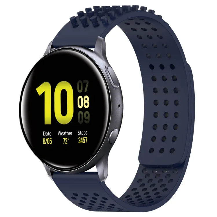 สายซิลิโคน 3D จุดระบายอากาศขนาด 20mm สำหรับ Samsung Galaxy Watch 4 Classic 42mm, สำหรับ Samsung Galaxy Watch Active 2 44mm, สำหรับ Samsung Galaxy Watch Active 2 40mm