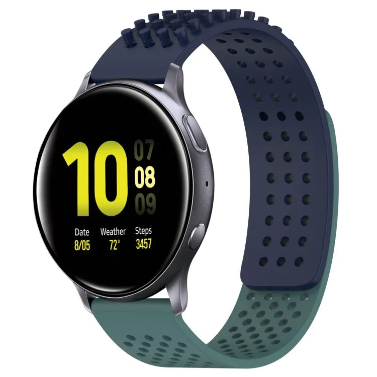 สายซิลิโคน 3D จุดระบายอากาศขนาด 20mm สำหรับ Samsung Galaxy Watch 4 Classic 42mm, สำหรับ Samsung Galaxy Watch Active 2 44mm, สำหรับ Samsung Galaxy Watch Active 2 40mm