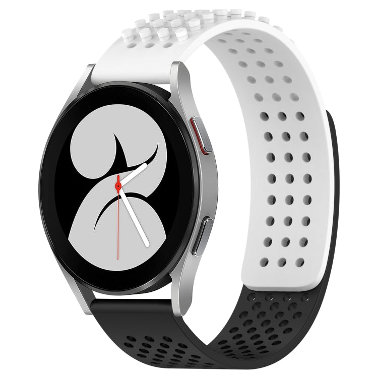 สายรัดนาฬิกาซิลิโคนรูระบายอากาศ 3D จุด ขนาด 20 มม. สำหรับ Samsung Galaxy Watch 4 ขนาด 44 มม. สำหรับ Samsung Galaxy Watch 4 ขนาด 40 มม. สำหรับ Samsung Galaxy Watch 4 Classic ขนาด 46 มม.
