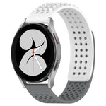 สายรัดนาฬิกาซิลิโคนรูระบายอากาศ 3D จุด ขนาด 20 มม. สำหรับ Samsung Galaxy Watch 4 ขนาด 44 มม. สำหรับ Samsung Galaxy Watch 4 ขนาด 40 มม. สำหรับ Samsung Galaxy Watch 4 Classic ขนาด 46 มม.
