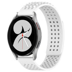 สายรัดนาฬิกาซิลิโคนรูระบายอากาศ 3D จุด ขนาด 20 มม. สำหรับ Samsung Galaxy Watch 4 ขนาด 44 มม. สำหรับ Samsung Galaxy Watch 4 ขนาด 40 มม. สำหรับ Samsung Galaxy Watch 4 Classic ขนาด 46 มม.