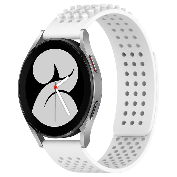 สายรัดนาฬิกาซิลิโคนรูระบายอากาศ 3D จุด ขนาด 20 มม. สำหรับ Samsung Galaxy Watch 4 ขนาด 44 มม. สำหรับ Samsung Galaxy Watch 4 ขนาด 40 มม. สำหรับ Samsung Galaxy Watch 4 Classic ขนาด 46 มม.