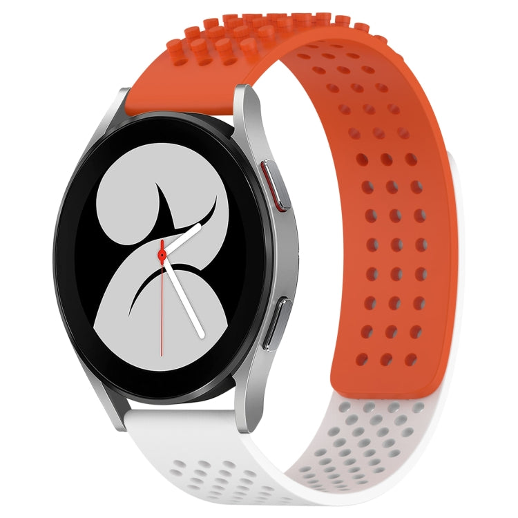 สายรัดนาฬิกาซิลิโคนรูระบายอากาศ 3D จุด ขนาด 20 มม. สำหรับ Samsung Galaxy Watch 4 ขนาด 44 มม. สำหรับ Samsung Galaxy Watch 4 ขนาด 40 มม. สำหรับ Samsung Galaxy Watch 4 Classic ขนาด 46 มม.