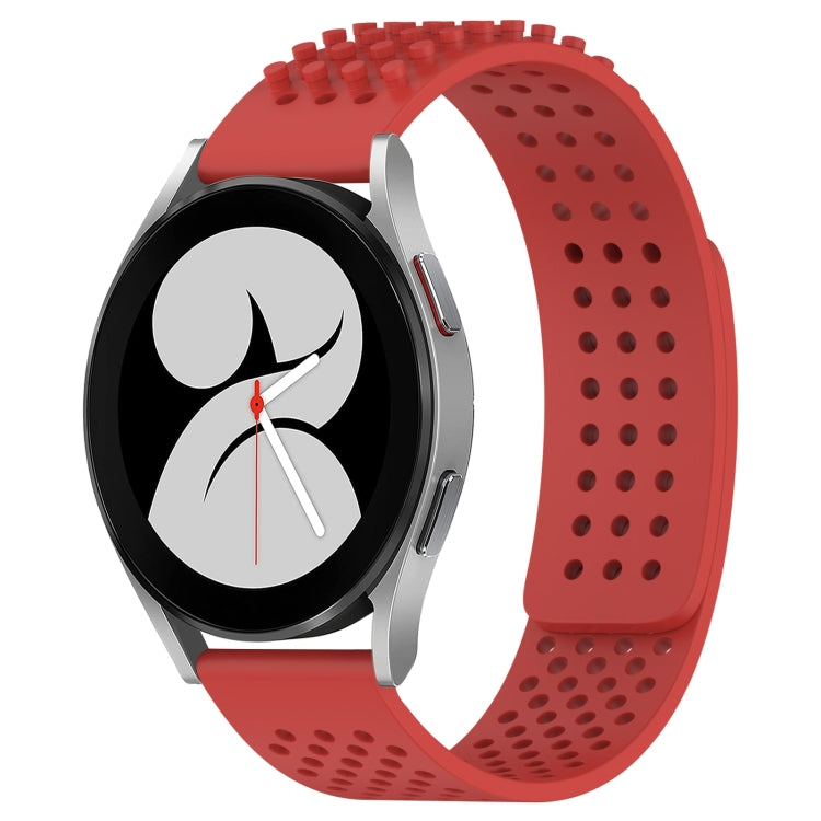 สายรัดนาฬิกาซิลิโคนรูระบายอากาศ 3D จุด ขนาด 20 มม. สำหรับ Samsung Galaxy Watch 4 ขนาด 44 มม. สำหรับ Samsung Galaxy Watch 4 ขนาด 40 มม. สำหรับ Samsung Galaxy Watch 4 Classic ขนาด 46 มม.
