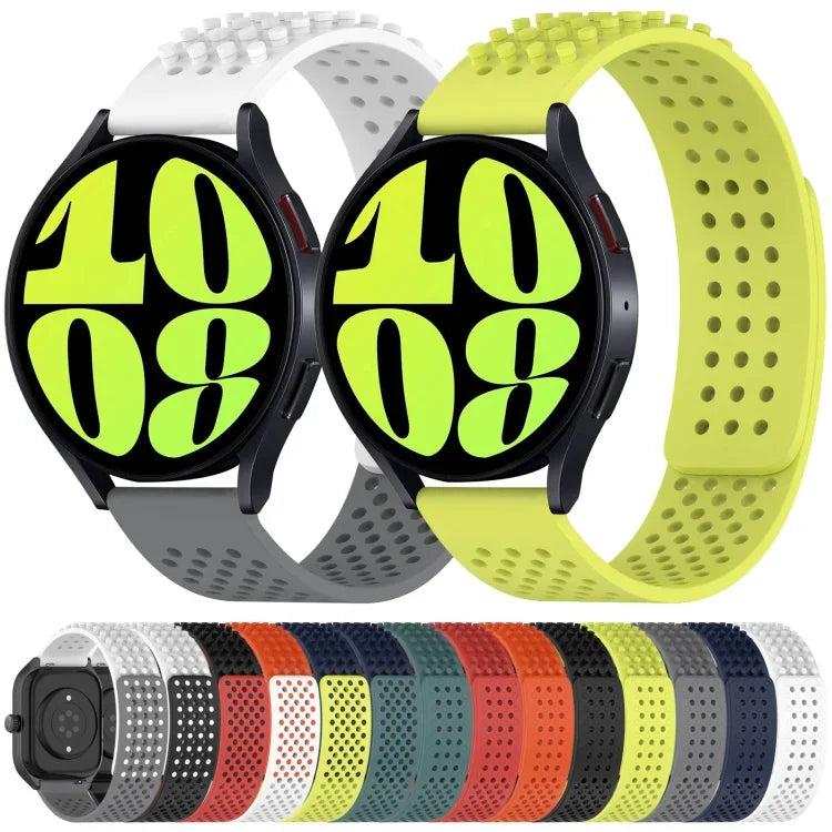 สายซิลิโคน 3D จุดระบายอากาศขนาด 20mm สำหรับ Samsung Galaxy Watch 4 Classic 42mm, สำหรับ Samsung Galaxy Watch Active 2 44mm, สำหรับ Samsung Galaxy Watch Active 2 40mm