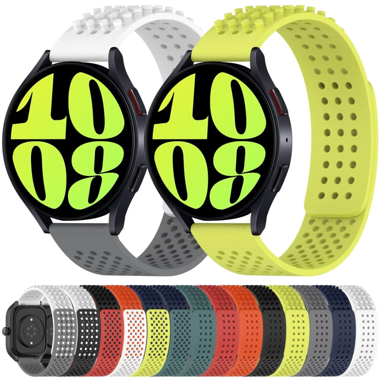 สายรัดนาฬิกาซิลิโคนรูระบายอากาศ 3D จุด ขนาด 20 มม. สำหรับ Samsung Galaxy Watch 4 ขนาด 44 มม. สำหรับ Samsung Galaxy Watch 4 ขนาด 40 มม. สำหรับ Samsung Galaxy Watch 4 Classic ขนาด 46 มม.