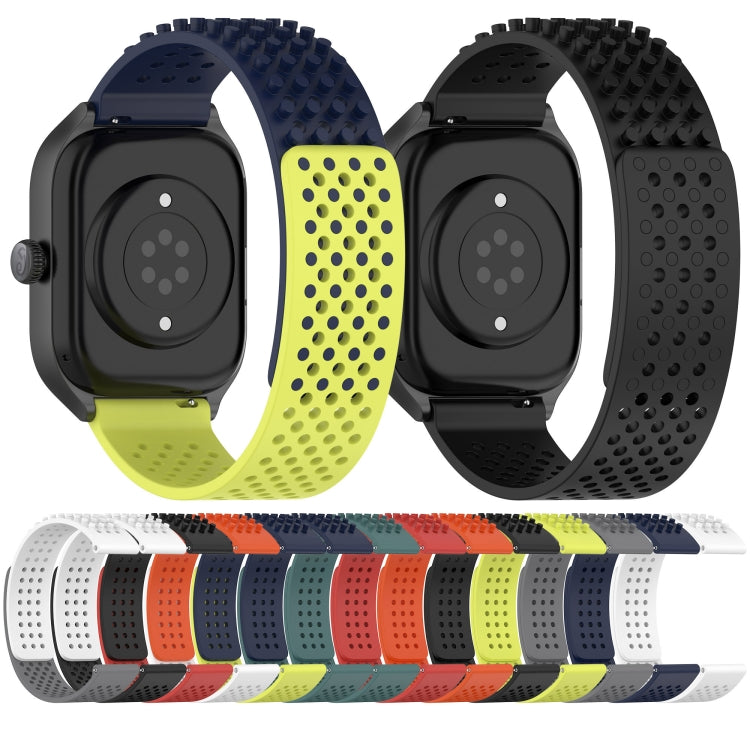 สายรัดนาฬิกาซิลิโคนรูระบายอากาศ 3D จุด ขนาด 20 มม. สำหรับ Samsung Galaxy Watch 6 Classic ขนาด 43 มม. สำหรับ Samsung Galaxy Watch 5 Pro Golf Edition สำหรับ Samsung Galaxy Watch 5 Golf Edition