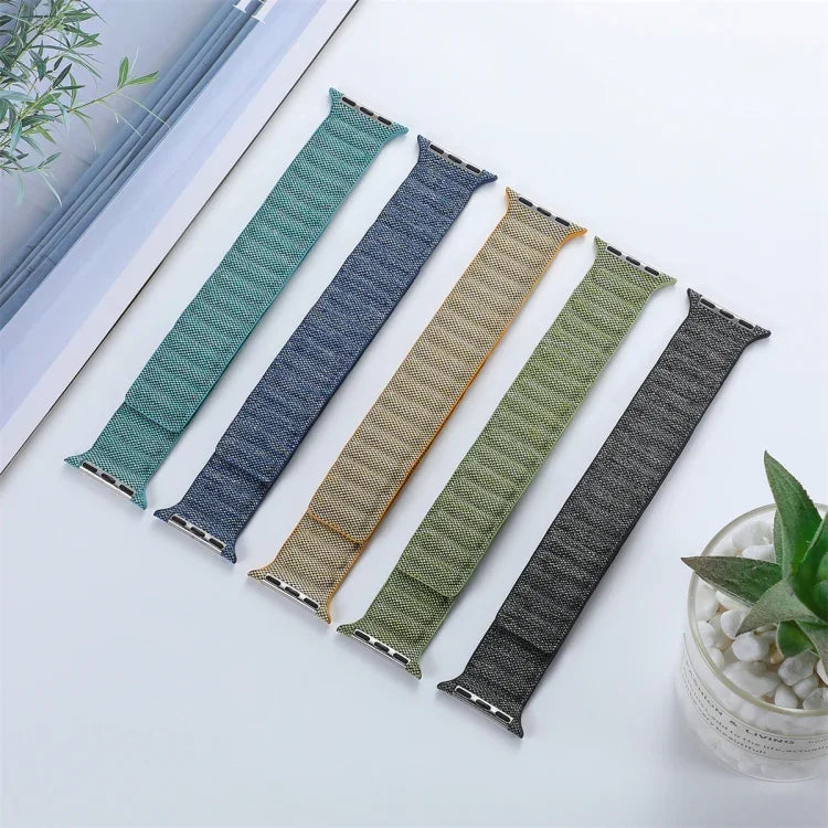 Denim Magnetic Watch Band, For Apple Watch 6 40mm, For Apple Watch 6 44mm, For Apple Watch 5 44mm, For Apple Watch 5 40mm, For Apple Watch 4 44mm, For Apple Watch 4 40mm, For  Apple Watch 3 38mm, For  Apple Watch 3 42mm