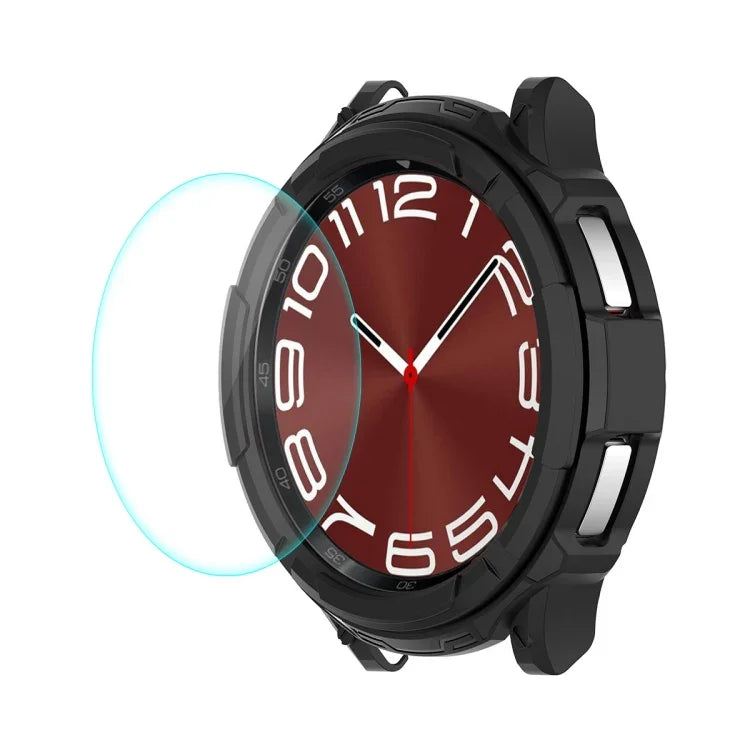 เคสกันกระแทก TPU ENKAY Hat-Prince 2 in 1 + ฟิล์มกระจกนิรภัย 9H 0.2mm สำหรับ Samsung Galaxy Watch6 Classic 47mm, สำหรับ Samsung Galaxy Watch6 Classic 43mm