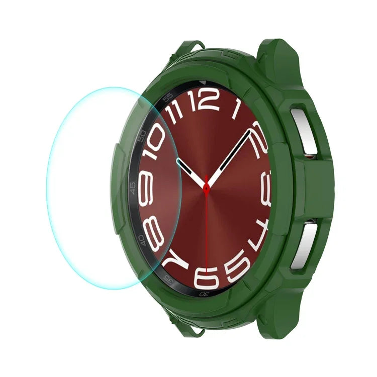 เคสกันกระแทก TPU ENKAY Hat-Prince 2 in 1 + ฟิล์มกระจกนิรภัย 9H 0.2mm สำหรับ Samsung Galaxy Watch6 Classic 47mm, สำหรับ Samsung Galaxy Watch6 Classic 43mm
