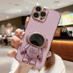 เคสโทรศัพท์ที่ยึดนักบินอวกาศชุบ Electroplating สำหรับ iPhone 17e / 16e, สำหรับ iPhone 17 Pro Max, สำหรับ iPhone 17 Pro, สำหรับ iPhone 17, สำหรับ iPhone Air, สำหรับ iPhone 16 Pro Max, สำหรับ iPhone 16 Pro, สำหรับ iPhone 16 Plus