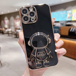 เคสโทรศัพท์ที่ยึดนักบินอวกาศชุบ Electroplating สำหรับ iPhone 17e / 16e, สำหรับ iPhone 17 Pro Max, สำหรับ iPhone 17 Pro, สำหรับ iPhone 17, สำหรับ iPhone Air, สำหรับ iPhone 16 Pro Max, สำหรับ iPhone 16 Pro, สำหรับ iPhone 16 Plus