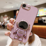 เคสโทรศัพท์ที่ยึดนักบินอวกาศชุบ Electroplating สำหรับ iPhone 17e / 16e, สำหรับ iPhone 17 Pro Max, สำหรับ iPhone 17 Pro, สำหรับ iPhone 17, สำหรับ iPhone Air, สำหรับ iPhone 16 Pro Max, สำหรับ iPhone 16 Pro, สำหรับ iPhone 16 Plus