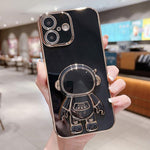 เคสโทรศัพท์ที่ยึดนักบินอวกาศชุบ Electroplating สำหรับ iPhone 17e / 16e, สำหรับ iPhone 17 Pro Max, สำหรับ iPhone 17 Pro, สำหรับ iPhone 17, สำหรับ iPhone Air, สำหรับ iPhone 16 Pro Max, สำหรับ iPhone 16 Pro, สำหรับ iPhone 16 Plus