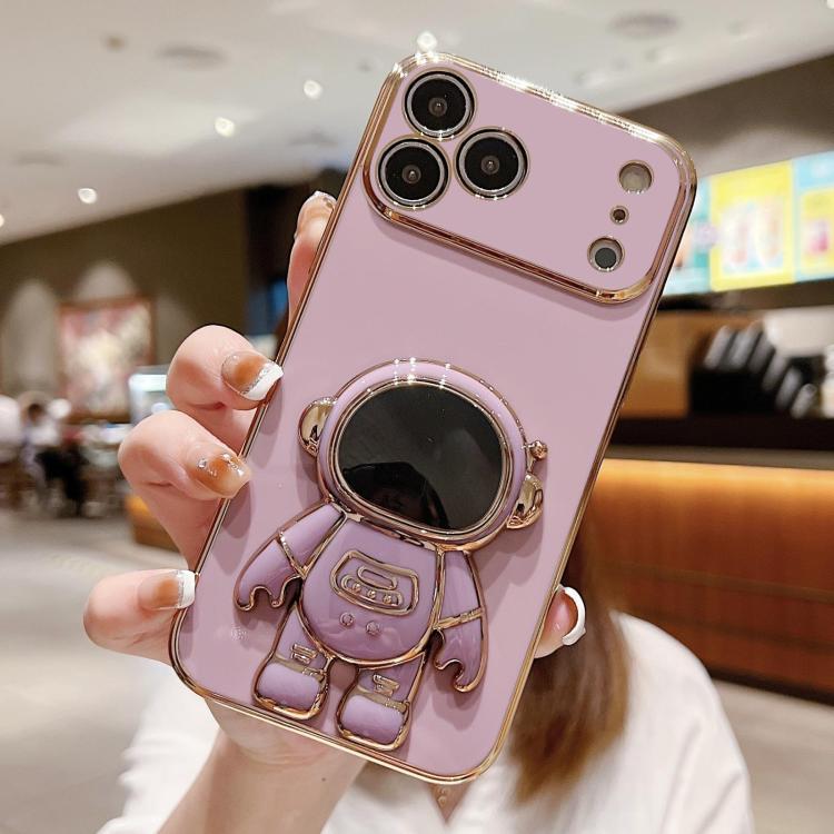เคสโทรศัพท์ที่ยึดนักบินอวกาศชุบ Electroplating สำหรับ iPhone 17e / 16e, สำหรับ iPhone 17 Pro Max, สำหรับ iPhone 17 Pro, สำหรับ iPhone 17, สำหรับ iPhone Air, สำหรับ iPhone 16 Pro Max, สำหรับ iPhone 16 Pro, สำหรับ iPhone 16 Plus