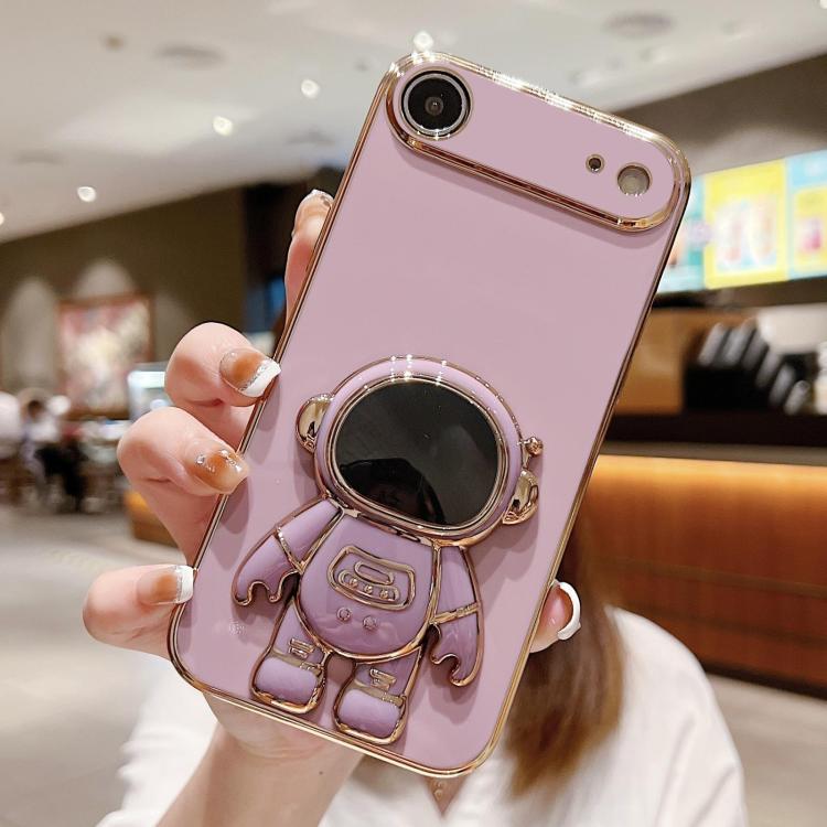 เคสโทรศัพท์ที่ยึดนักบินอวกาศชุบ Electroplating สำหรับ iPhone 17e / 16e, สำหรับ iPhone 17 Pro Max, สำหรับ iPhone 17 Pro, สำหรับ iPhone 17, สำหรับ iPhone Air, สำหรับ iPhone 16 Pro Max, สำหรับ iPhone 16 Pro, สำหรับ iPhone 16 Plus