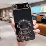 เคสโทรศัพท์ที่ยึดนักบินอวกาศชุบ Electroplating สำหรับ iPhone 17e / 16e, สำหรับ iPhone 17 Pro Max, สำหรับ iPhone 17 Pro, สำหรับ iPhone 17, สำหรับ iPhone Air, สำหรับ iPhone 16 Pro Max, สำหรับ iPhone 16 Pro, สำหรับ iPhone 16 Plus