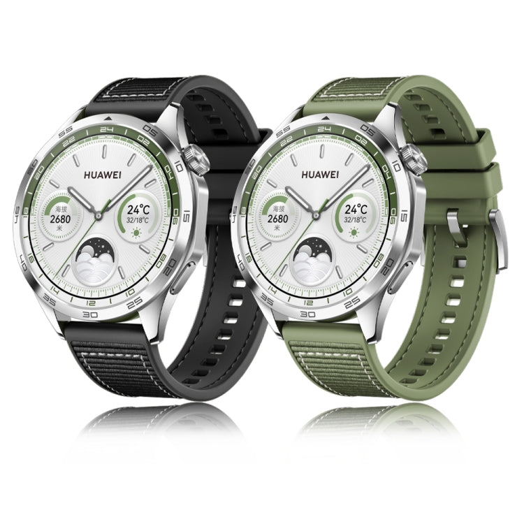 Nylon Silicone Leather Watch Band, For Huawei Watch GT4 46mm, For Huawei Watch 4 Pro, For Huawei Watch 4