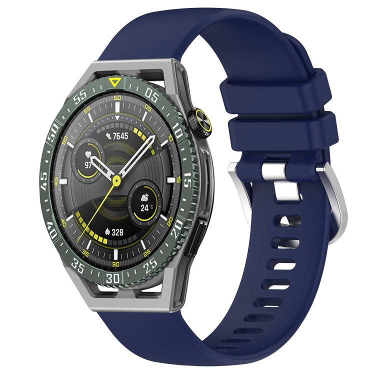Liquid Glossy Silver Buckle Silicone Watch Band, For Huawei Watch GT3 SE 22mm, For Huawei Watch GT3 Pro 46mm 22mm, For Huawei Watch GT3 Pro 43mm 20mm, For Huawei Watch GT3 46mm 22mm
