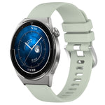 Liquid Glossy Silver Buckle Silicone Watch Band, For Huawei Watch GT3 SE 22mm, For Huawei Watch GT3 Pro 46mm 22mm, For Huawei Watch GT3 Pro 43mm 20mm, For Huawei Watch GT3 46mm 22mm