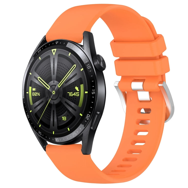 Liquid Glossy Silver Buckle Silicone Watch Band, For Huawei Watch GT3 SE 22mm, For Huawei Watch GT3 Pro 46mm 22mm, For Huawei Watch GT3 Pro 43mm 20mm, For Huawei Watch GT3 46mm 22mm