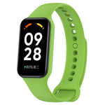 For Xiaomi Mi Band 8 Active Solid Color Integrated Silicone Watch Band, Black, Purple, Teal Green, Dark Blue, Red, Orange, White, Green, Light Blue, Army Green, Pink, Stralight Color
