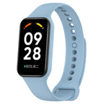 For Xiaomi Mi Band 8 Active Solid Color Integrated Silicone Watch Band, Black, Purple, Teal Green, Dark Blue, Red, Orange, White, Green, Light Blue, Army Green, Pink, Stralight Color
