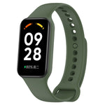 For Xiaomi Mi Band 8 Active Solid Color Integrated Silicone Watch Band, Black, Purple, Teal Green, Dark Blue, Red, Orange, White, Green, Light Blue, Army Green, Pink, Stralight Color