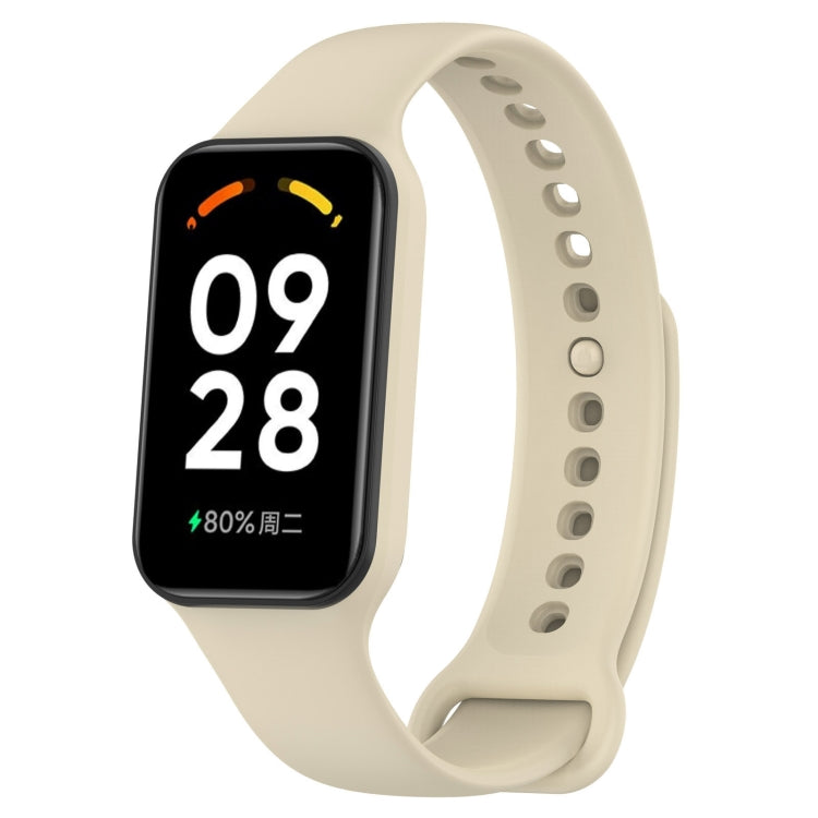 For Xiaomi Mi Band 8 Active Solid Color Integrated Silicone Watch Band, Black, Purple, Teal Green, Dark Blue, Red, Orange, White, Green, Light Blue, Army Green, Pink, Stralight Color