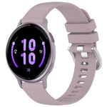 Liquid Glossy Silver Buckle Silicone Watch Band, For Garmin Forerunner245 / 245 Music, For Garmin VivoMove Style / Vivomove, For Garmin Vivomove HR Sport, For Garmin Vivoactive 5