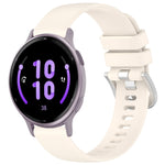 Liquid Glossy Silver Buckle Silicone Watch Band, For Garmin Forerunner245 / 245 Music, For Garmin VivoMove Style / Vivomove, For Garmin Vivomove HR Sport, For Garmin Vivoactive 5