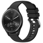 Liquid Glossy Silver Buckle Silicone Watch Band, For Garmin Vivomove Sport, For Garmin Venu 2 Plus, For Garmin Vivoactive3 / 3 Music, For Garmin Forerunner 158 / 55