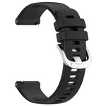 Liquid Glossy Silver Buckle Silicone Watch Band, For Garmin Vivomove Sport, For Garmin Venu 2 Plus, For Garmin Vivoactive3 / 3 Music, For Garmin Forerunner 158 / 55