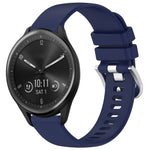 Liquid Glossy Silver Buckle Silicone Watch Band, For Garmin Vivomove Sport, For Garmin Venu 2 Plus, For Garmin Vivoactive3 / 3 Music, For Garmin Forerunner 158 / 55
