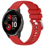 Liquid Glossy Silver Buckle Silicone Watch Band, For Garmin Vivomove Sport, For Garmin Venu 2 Plus, For Garmin Vivoactive3 / 3 Music, For Garmin Forerunner 158 / 55