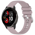 Liquid Glossy Silver Buckle Silicone Watch Band, For Garmin Vivomove Sport, For Garmin Venu 2 Plus, For Garmin Vivoactive3 / 3 Music, For Garmin Forerunner 158 / 55