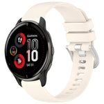 Liquid Glossy Silver Buckle Silicone Watch Band, For Garmin Vivomove Sport, For Garmin Venu 2 Plus, For Garmin Vivoactive3 / 3 Music, For Garmin Forerunner 158 / 55