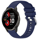 Liquid Glossy Silver Buckle Silicone Watch Band, For Garmin Vivomove Sport, For Garmin Venu 2 Plus, For Garmin Vivoactive3 / 3 Music, For Garmin Forerunner 158 / 55
