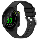 Liquid Glossy Silver Buckle Silicone Watch Band, For Garmin Vivomove Sport, For Garmin Venu 2 Plus, For Garmin Vivoactive3 / 3 Music, For Garmin Forerunner 158 / 55