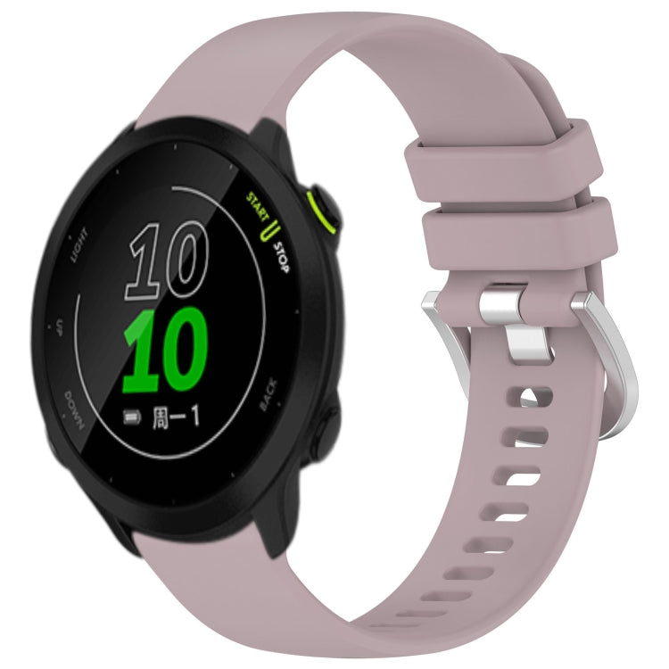 Liquid Glossy Silver Buckle Silicone Watch Band, For Garmin Vivomove Sport, For Garmin Venu 2 Plus, For Garmin Vivoactive3 / 3 Music, For Garmin Forerunner 158 / 55