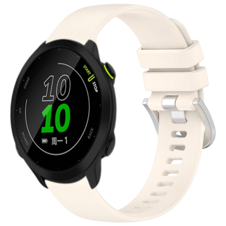 Liquid Glossy Silver Buckle Silicone Watch Band, For Garmin Vivomove Sport, For Garmin Venu 2 Plus, For Garmin Vivoactive3 / 3 Music, For Garmin Forerunner 158 / 55