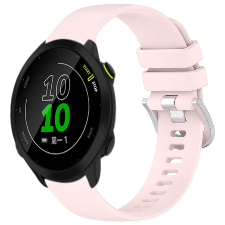 Liquid Glossy Silver Buckle Silicone Watch Band, For Garmin Vivomove Sport, For Garmin Venu 2 Plus, For Garmin Vivoactive3 / 3 Music, For Garmin Forerunner 158 / 55