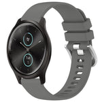 Liquid Glossy Silver Buckle Silicone Watch Band, For Garmin Forerunner245 / 245 Music, For Garmin VivoMove Style / Vivomove, For Garmin Vivomove HR Sport, For Garmin Vivoactive 5