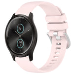 Liquid Glossy Silver Buckle Silicone Watch Band, For Garmin Forerunner245 / 245 Music, For Garmin VivoMove Style / Vivomove, For Garmin Vivomove HR Sport, For Garmin Vivoactive 5