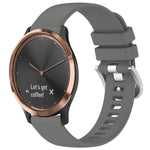 Liquid Glossy Silver Buckle Silicone Watch Band, For Garmin Forerunner245 / 245 Music, For Garmin VivoMove Style / Vivomove, For Garmin Vivomove HR Sport, For Garmin Vivoactive 5